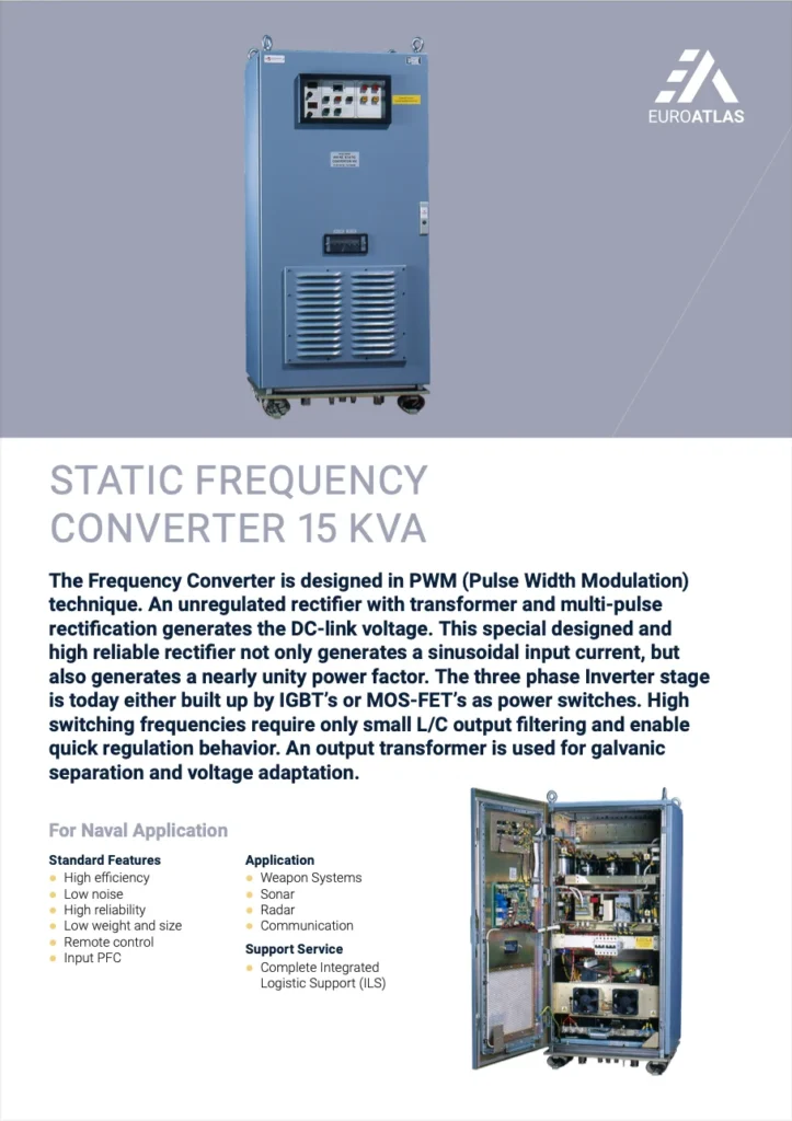 Static Frequency Converter 15 kVA for Naval Application